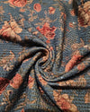 Designer Velvet - Steel Blue Floral