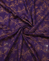 Mul Chanderi Floral - Deep Royal Purple