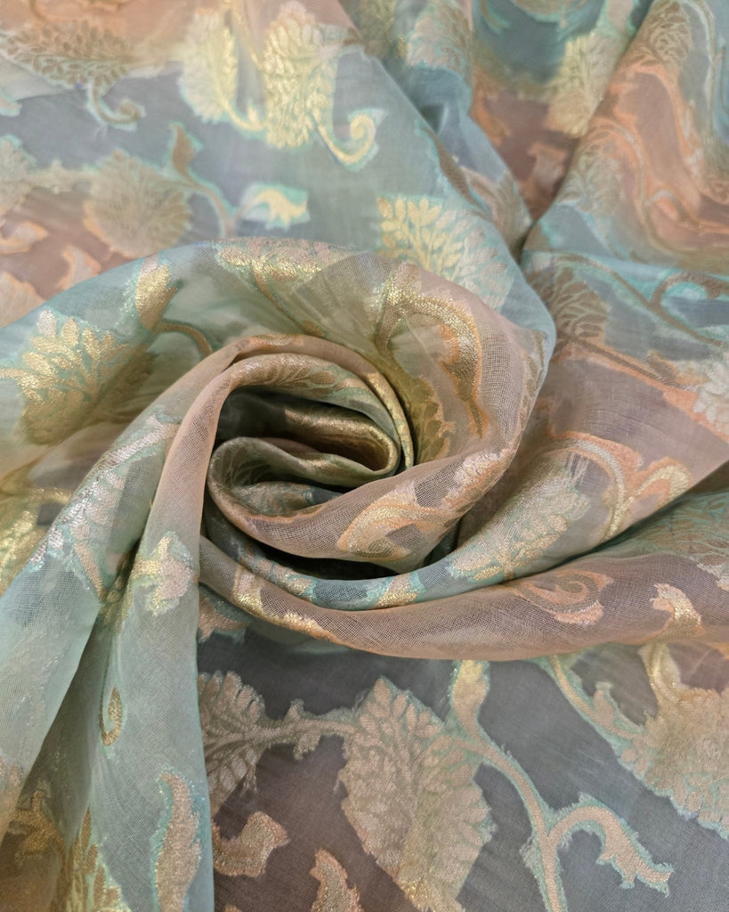 Silk Organza Solid Print - Muted Sage