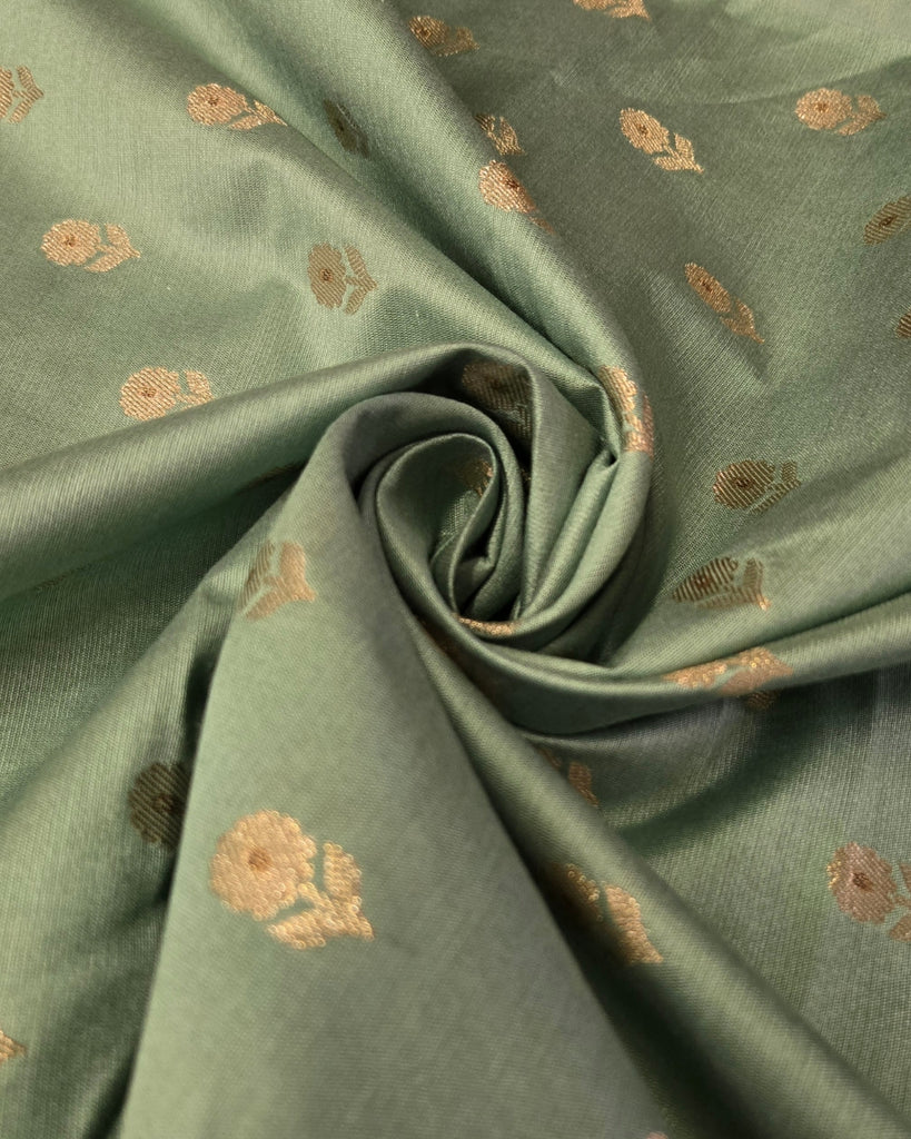Chanderi Banaras - Muted Sage
