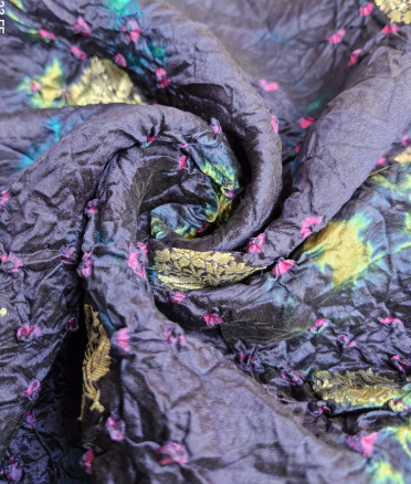 Organza zari bandini - Navy black