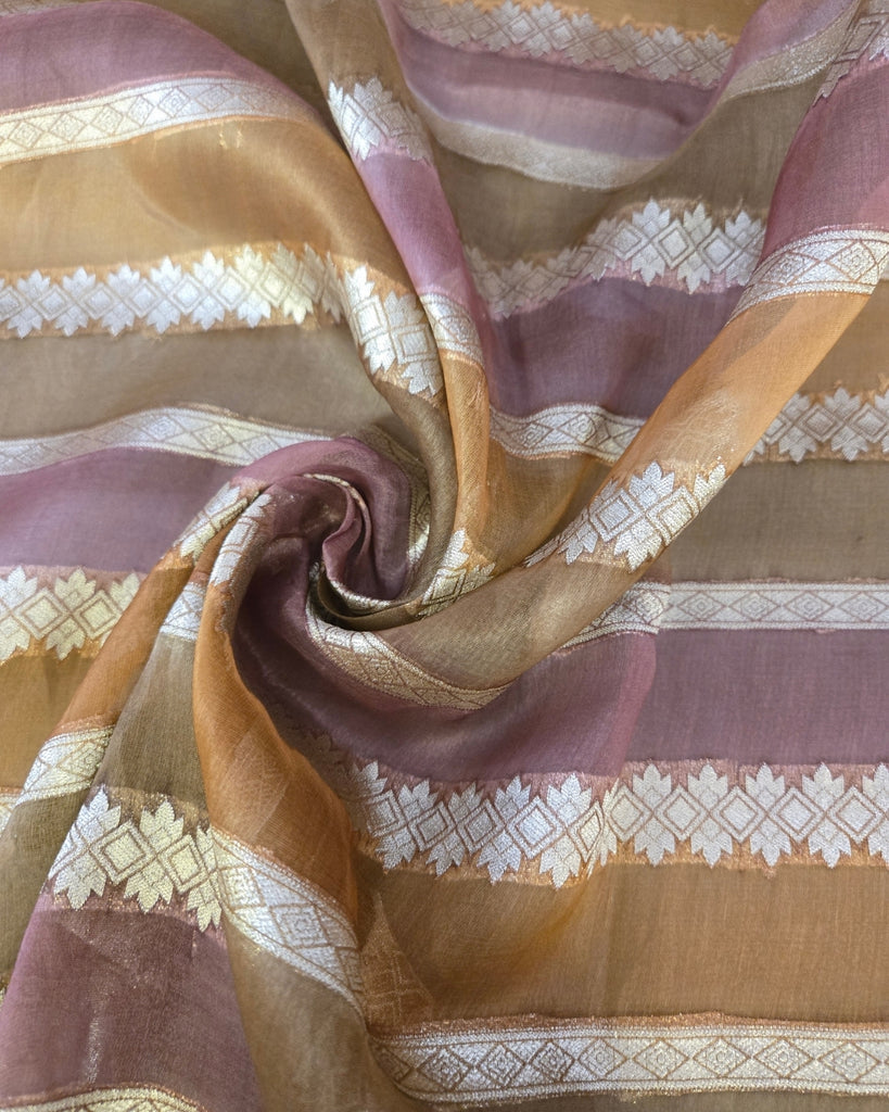 Shade Silk Organza  -  Shades of Purple and Brown