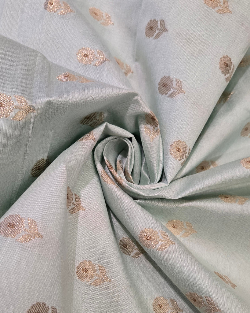 Chanderi Banaras - Light Silver Grey