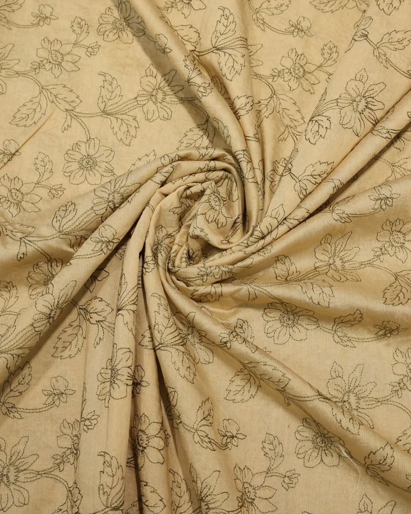 Mul Chanderi Floral - Cream