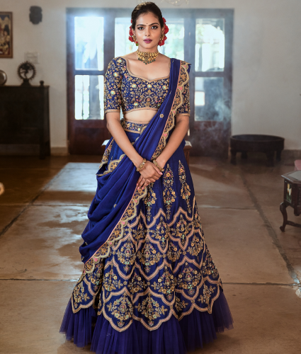 Royal Blue Handwork Lehenga