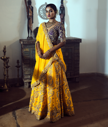 Yellow Handwork Lehenga