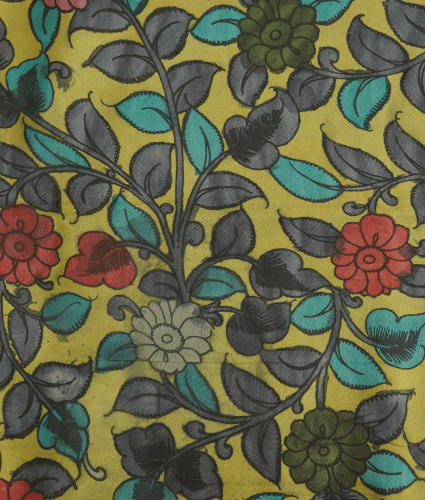 Pen Kalamkari Printed Yellow