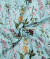 Linen Printed Blue Flowers