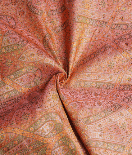 Tanchoi Banaras Printed Orange