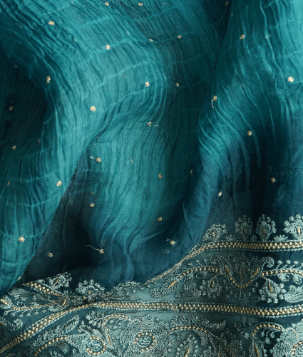 Organza Peacock Green
