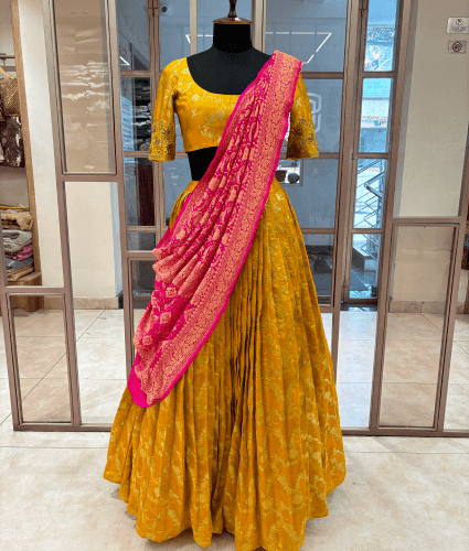 PureBanarasLehengaWithGeogretteBanarasDuppatta