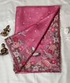 PureTussarThreadWorkCutworkSareePink