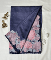 PureTussarThreadWorkCutworkSareeSlateblue