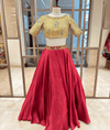 RawSilkLehengaWithPastelBanarasHandworkBlouse