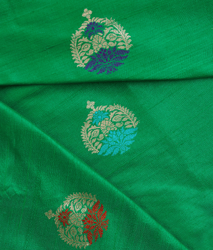 Raw Silk Parrot Green