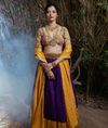 Purple Lehenga with Kalamkari Handwork Blouse