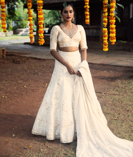 White Banaras Lehenga