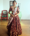 Maroon Kalamkari Lehenga with Handwork Blouse and dupatta