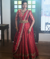 Red Handwork Lehenga