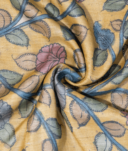 Tussar Pen Kalamkari Yellow