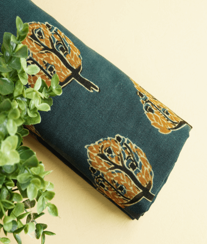 Pure Cotton Ajrakh Charcol Grey